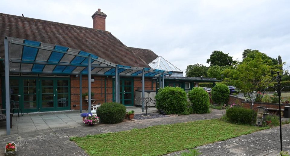 View of Hospice from hill in car park