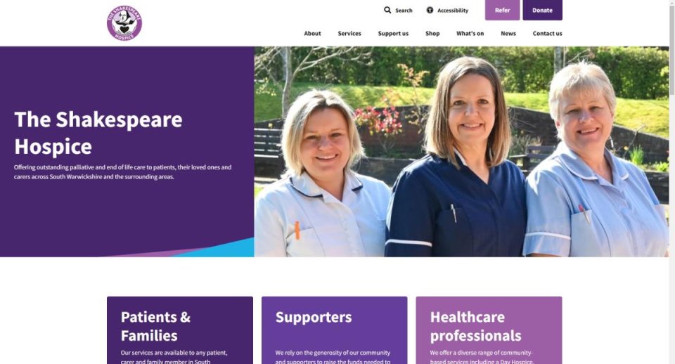 The Shakespeare Hospice - The Shakespeare Hospice launches new website with Immersive Virtual Tour